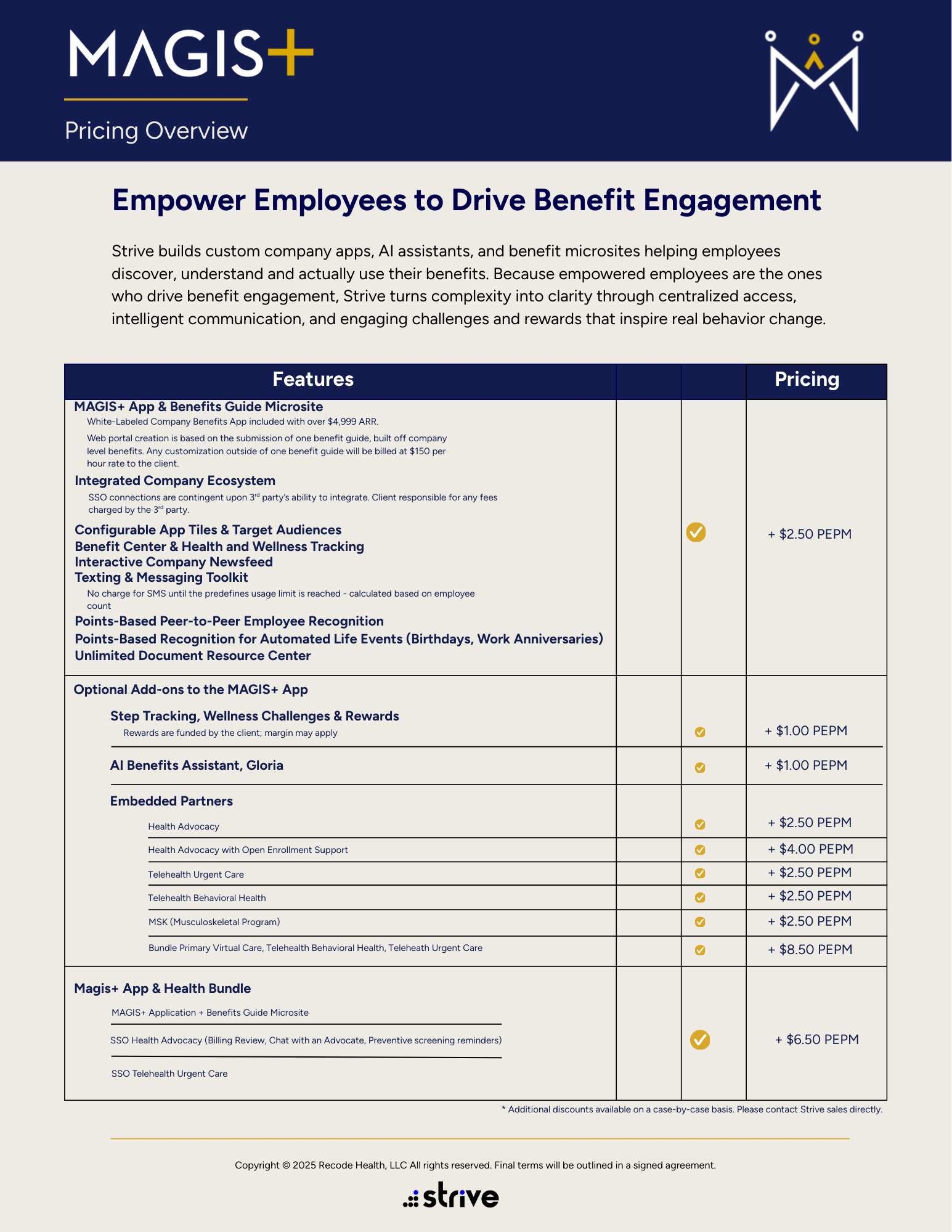 MAGIS+ - Quote wAll Integrated Health Solution Option - 21426